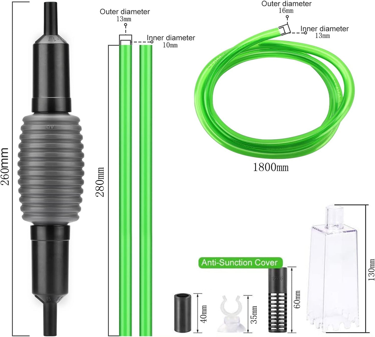 Aquarium Siphon Large Fish Tank Cleaner,Aquarium Water Changer,Gravel Vacuum for Aquarium,Fish Tank Cleaning Tools.