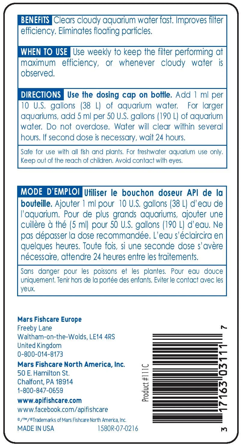 Accu-Clear, Freshwater Aquarium Water Clarifier, 8 Oz