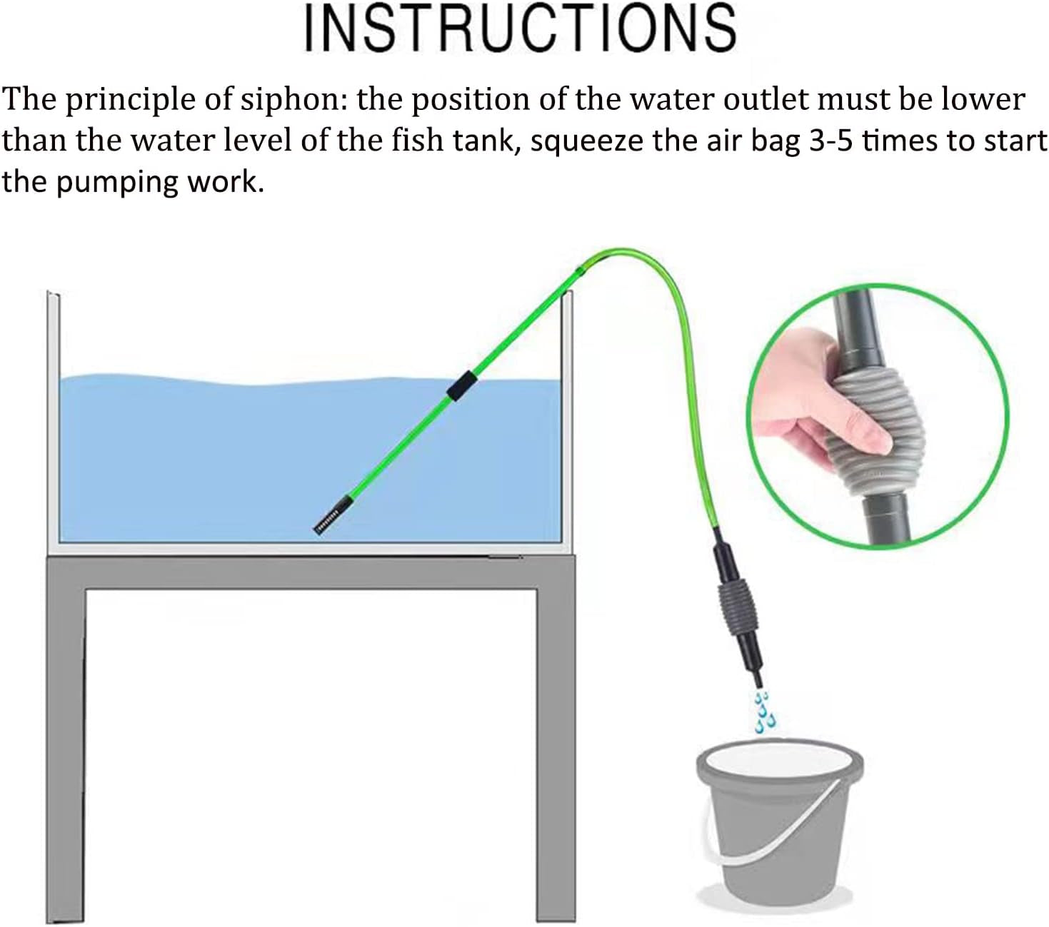 Aquarium Siphon Large Fish Tank Cleaner,Aquarium Water Changer,Gravel Vacuum for Aquarium,Fish Tank Cleaning Tools.