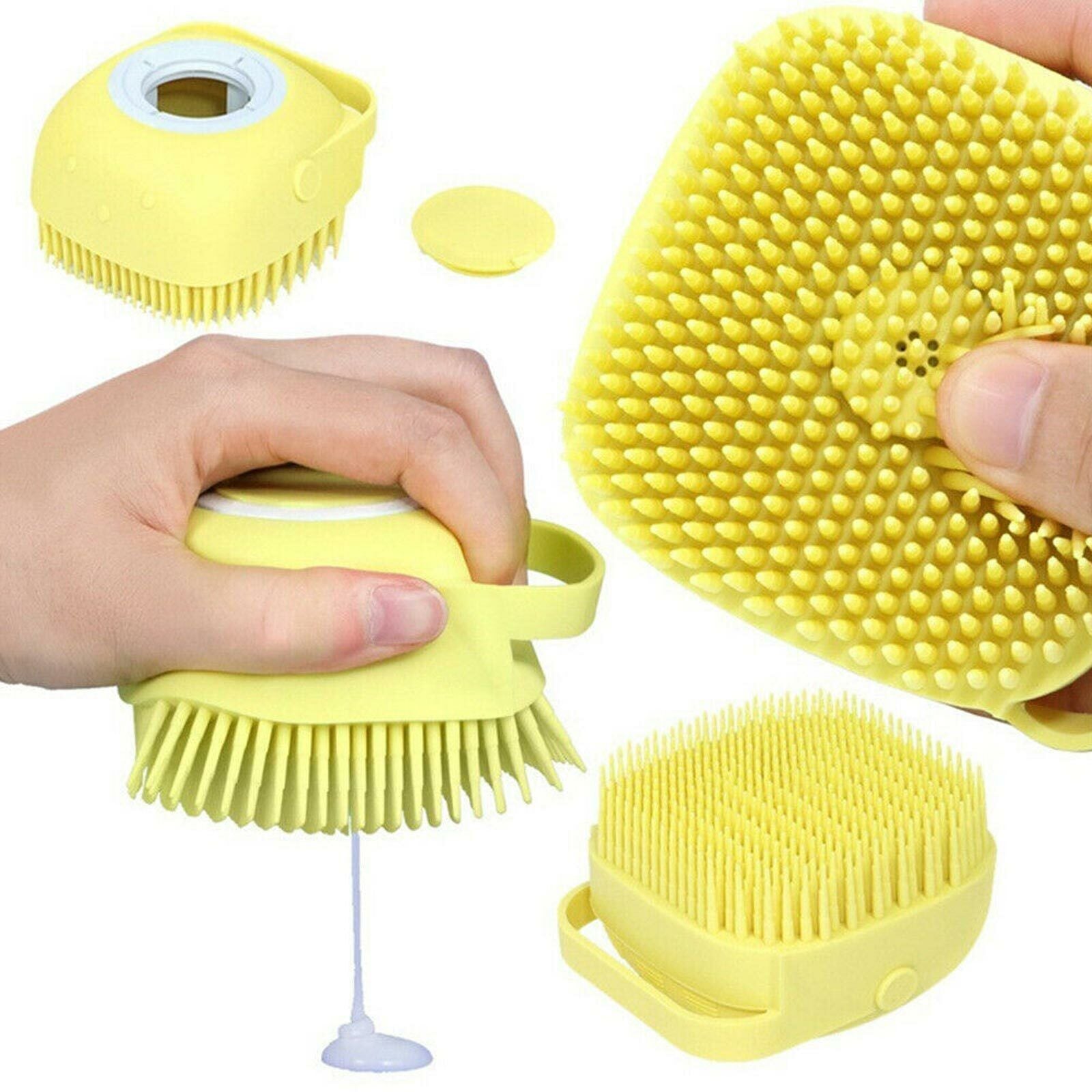 Soft Dog Bath Brush Pet Shampoo Massage Dispenser Grooming Shower Silicone