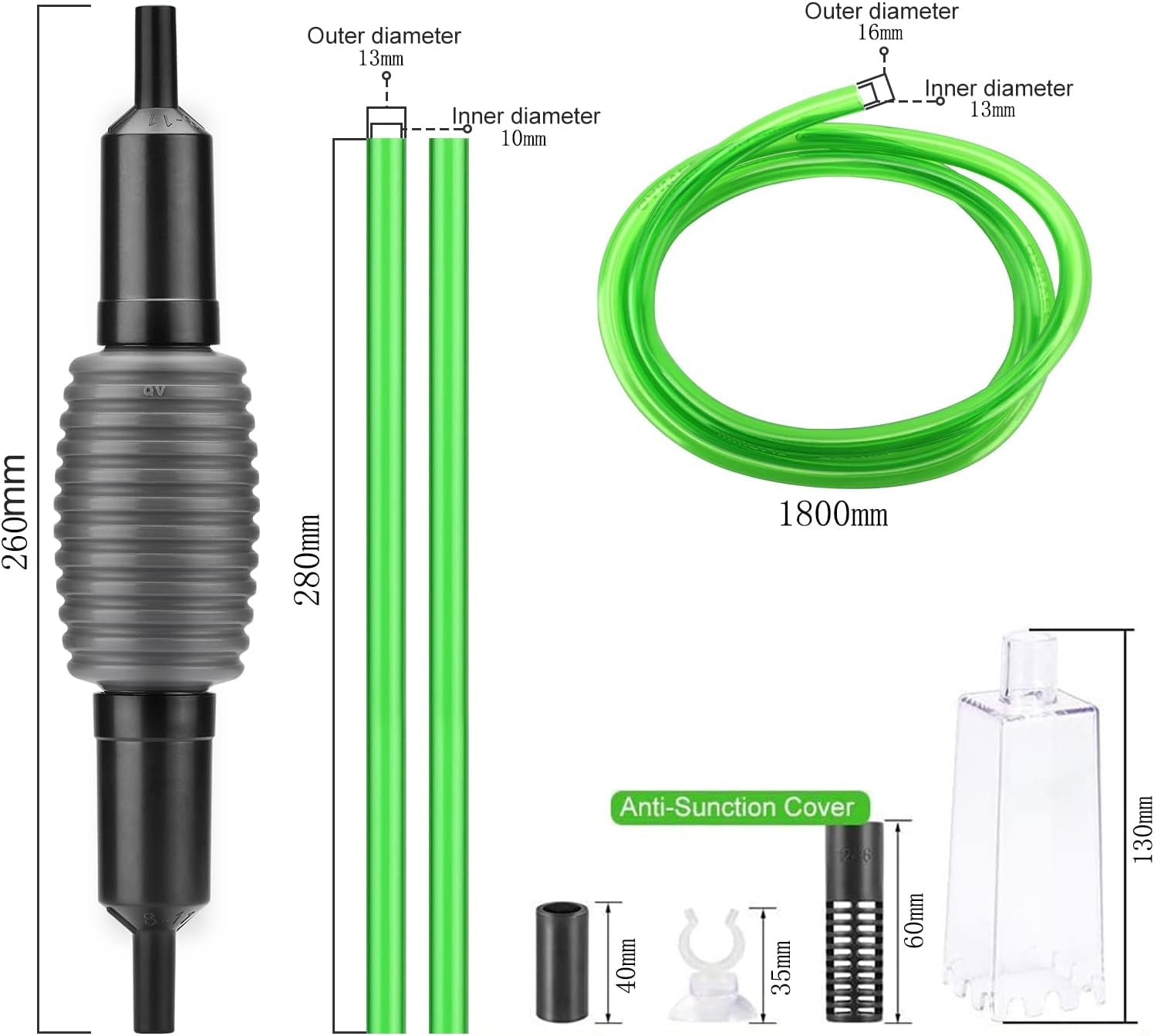 Aquarium Siphon Large Fish Tank Cleaner,Aquarium Water Changer,Gravel Vacuum for Aquarium,Fish Tank Cleaning Tools.