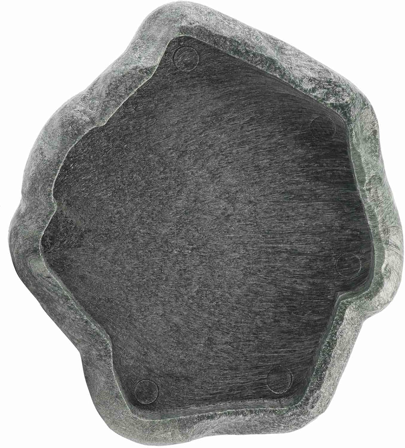 Reptile Bowl, Resin Rock Reptile Food and Water Feeder Pet Aquarium Ornament Terrarium Dish Plate for Tortoise Lizard Iguana(Dark Green S)