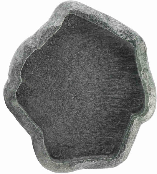 Reptile Bowl, Resin Rock Reptile Food and Water Feeder Pet Aquarium Ornament Terrarium Dish Plate for Tortoise Lizard Iguana(Dark Green S)