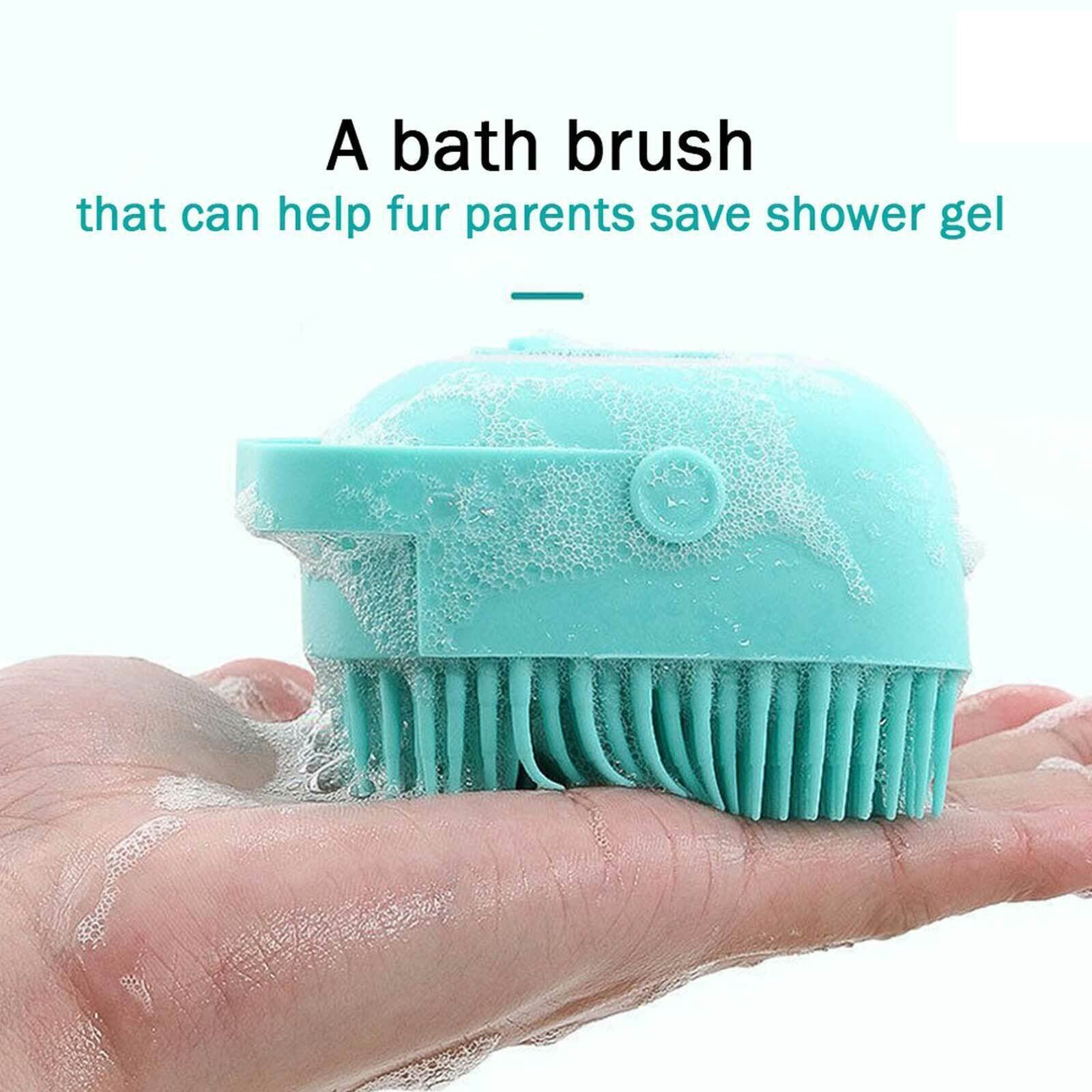 Soft Dog Bath Brush Pet Shampoo Massage Dispenser Grooming Shower Silicone