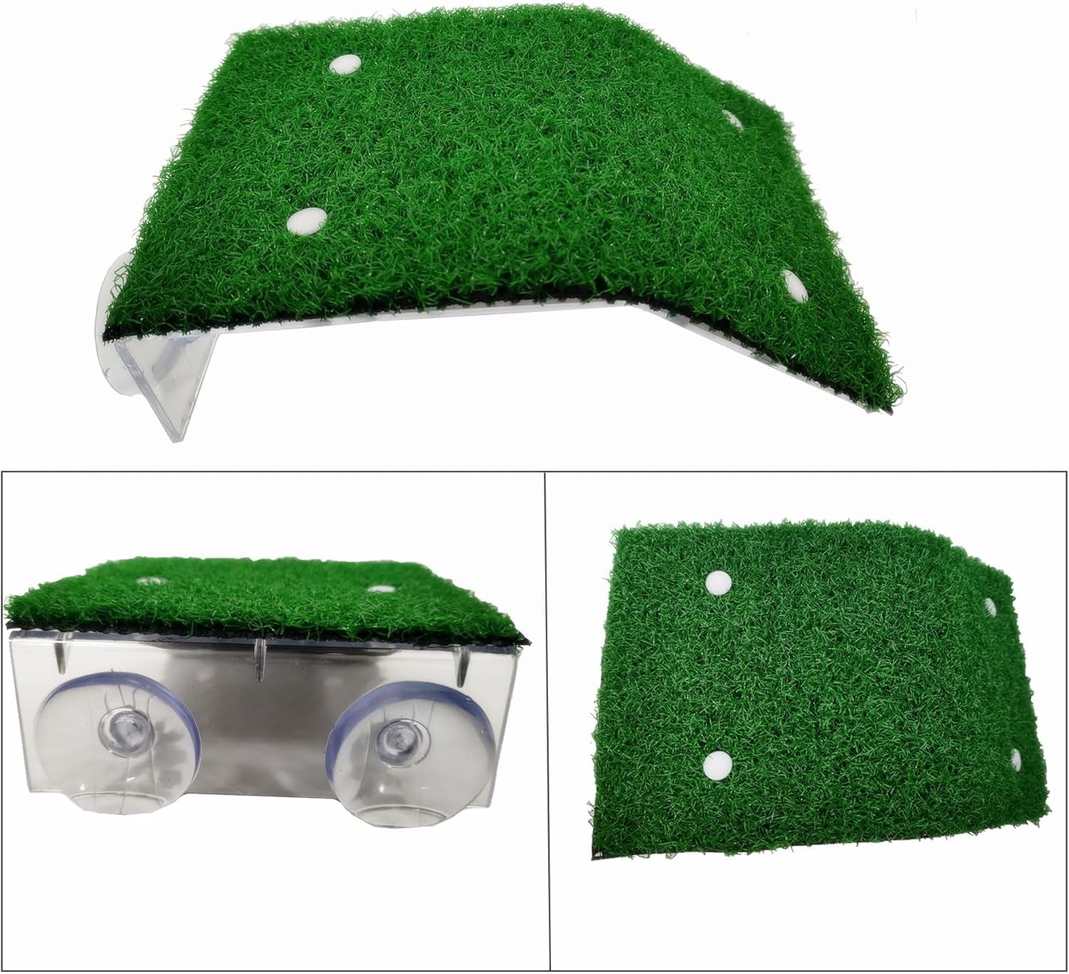 Turtle Resting Basking Platform, Simulation Grass Turtle Ramp, Tortoise Climbing Ladder Resting Terrace, Lawn Turtle Tank Accessories Aquarium Floating Décor for Reptile Frog Terrapin Amphibian