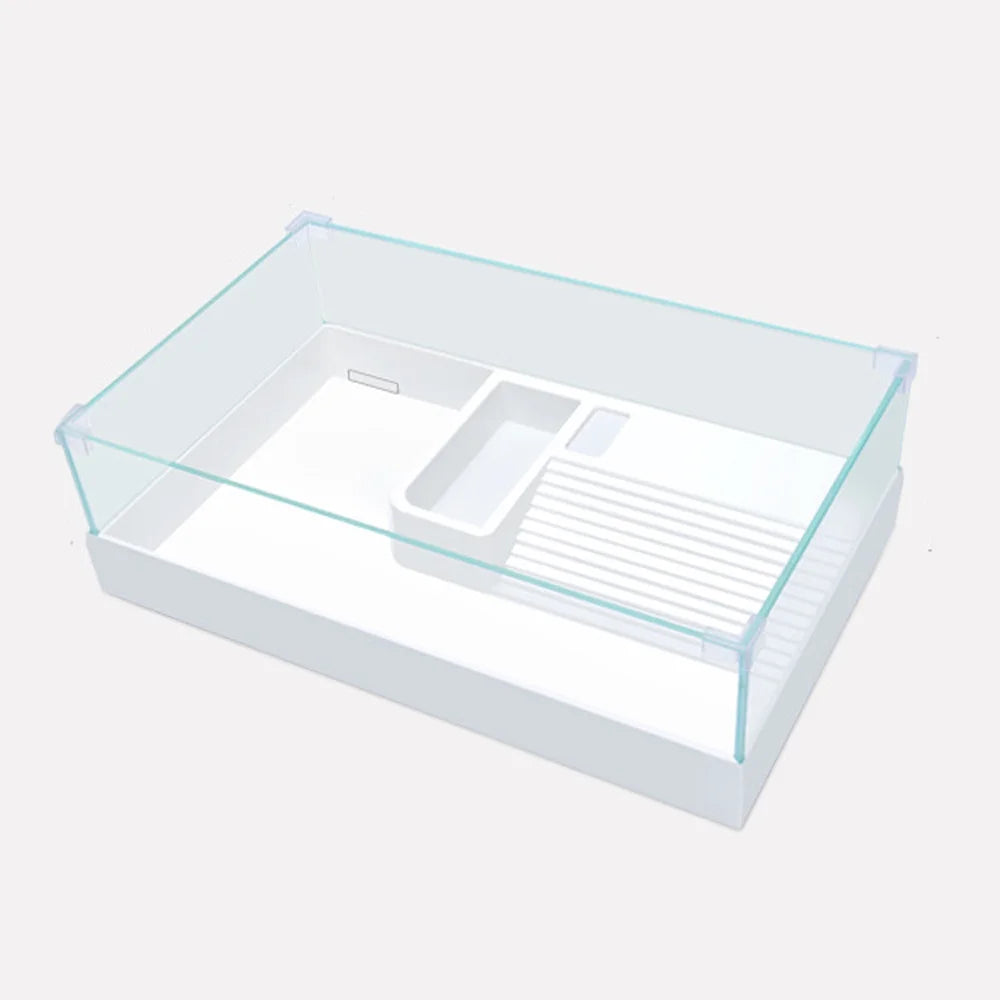 17.7" Glass Turtle Tank Kit Aquarium Terrapin Lake for Turtles, Crabs, Small Reptiles Habitat