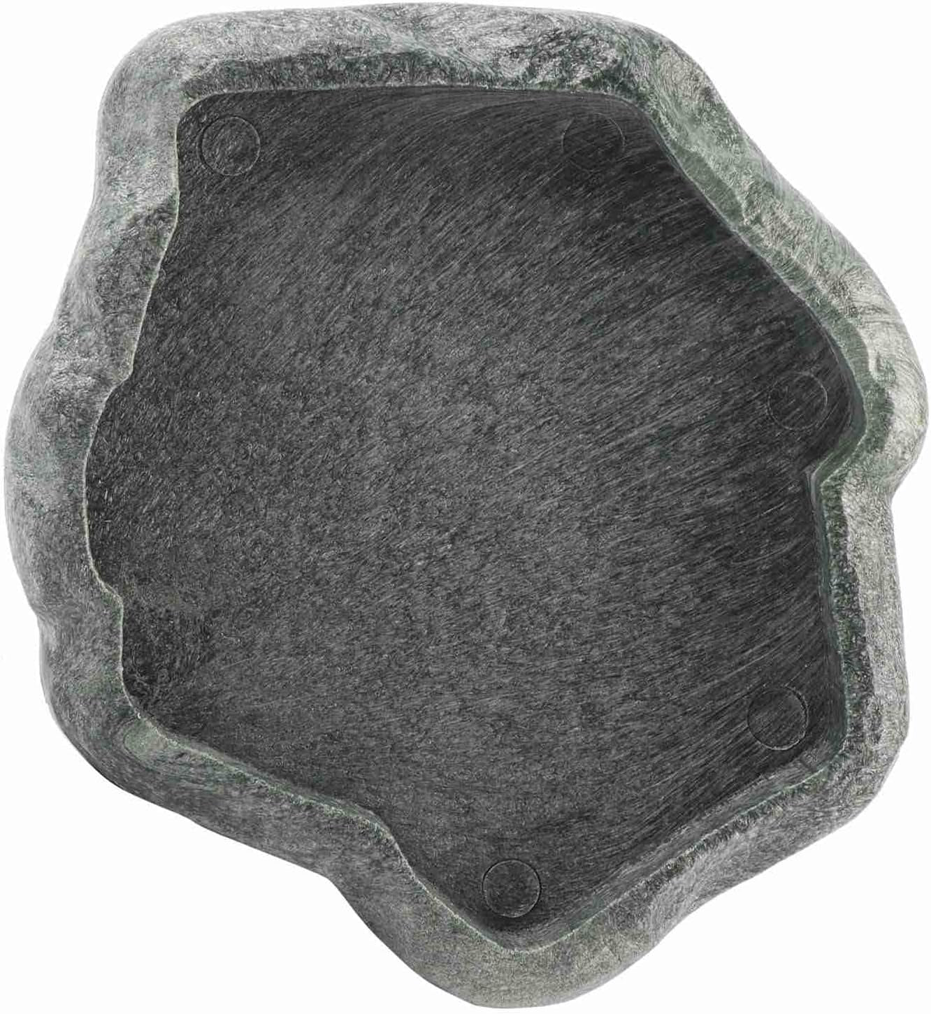 Reptile Bowl, Resin Rock Reptile Food and Water Feeder Pet Aquarium Ornament Terrarium Dish Plate for Tortoise Lizard Iguana(Dark Green S)